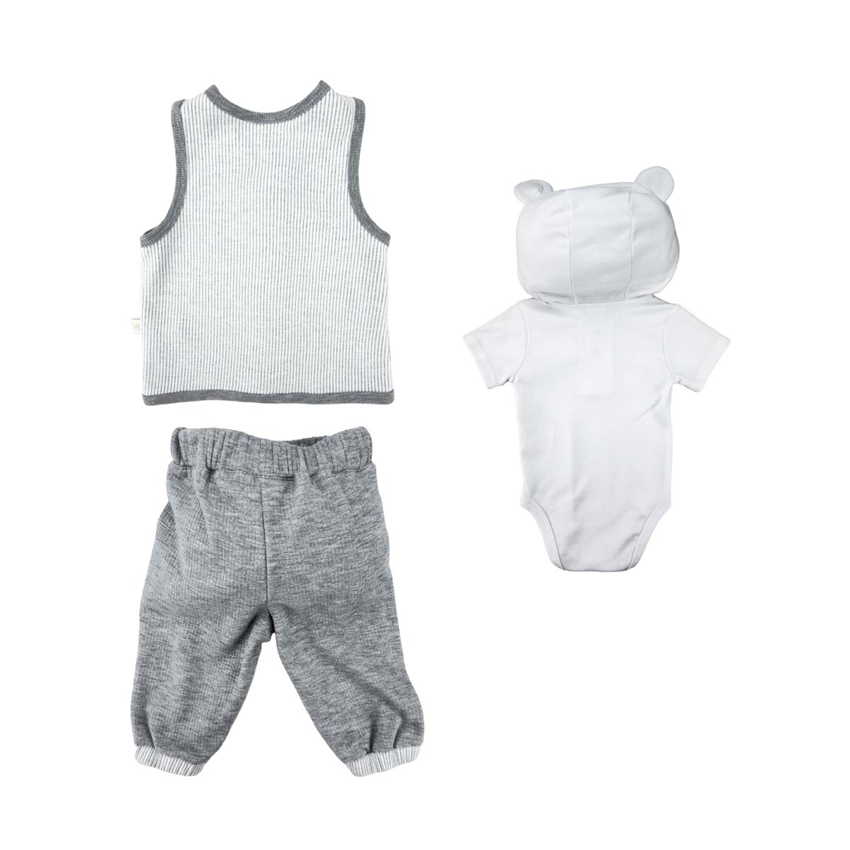 Conjunto de 3 Piezas Chaleco Body Pantal&oacute;n Mondo Bambino para Beb&eacute; Ni&ntilde;o image number null