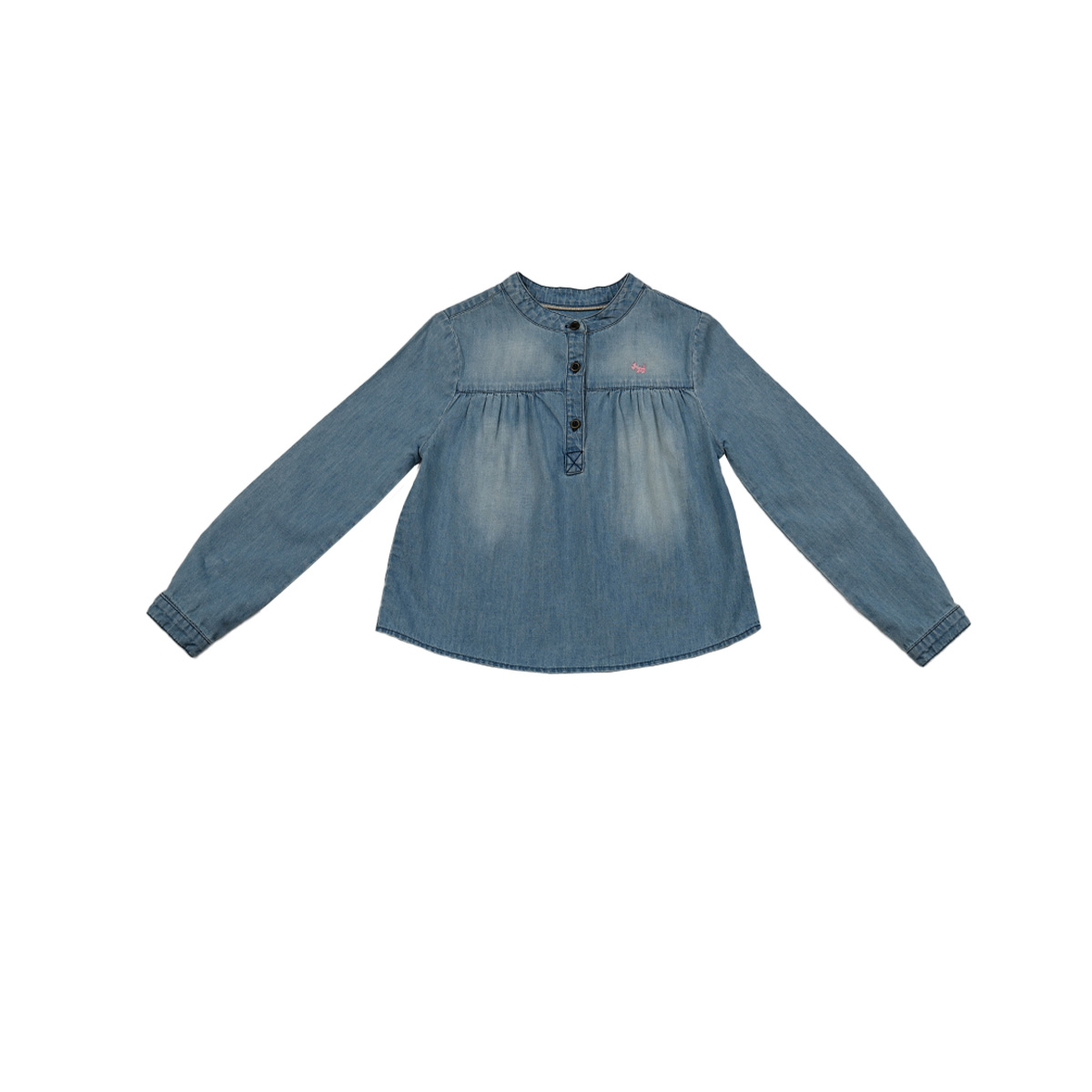 Blusa Manga Larga De Mezclilla Ally Ferrioni Para Beb&eacute; image number null