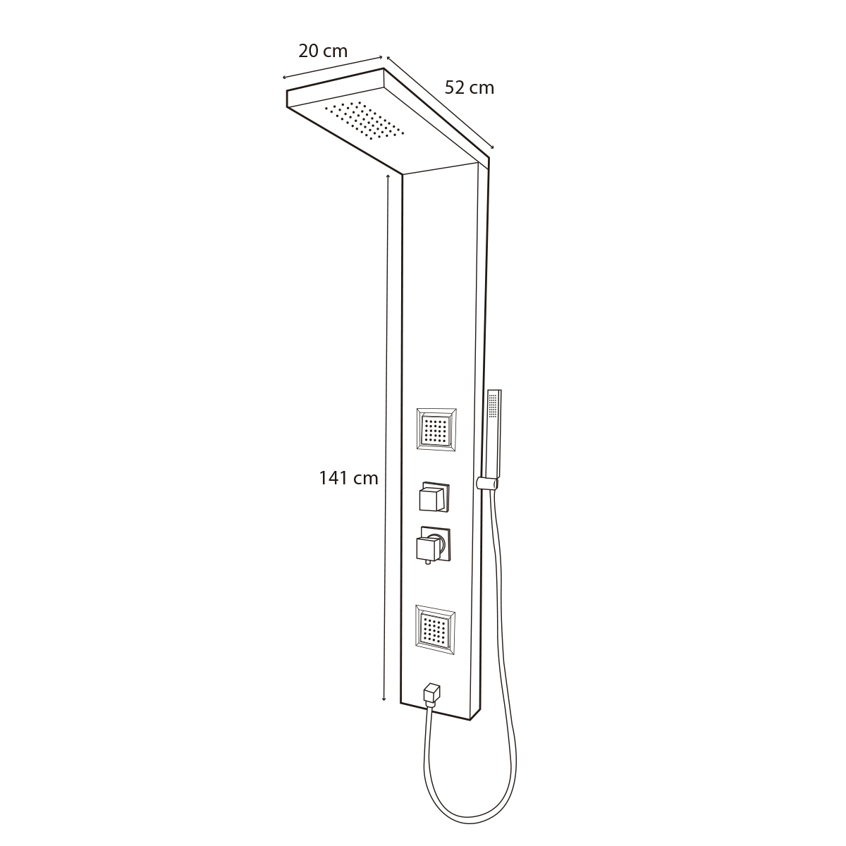 Regadera Tipo Panel A 2 Piezas Con Jabonera Regpse Mundo Lucido image number null
