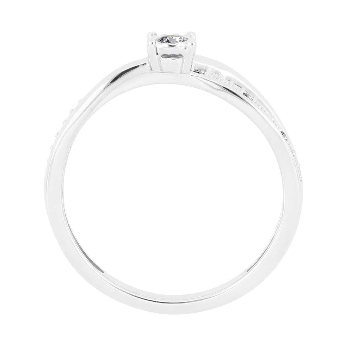 Solitario Oro Blanco 14K y 0.10 ct Diamante Romanza image number null