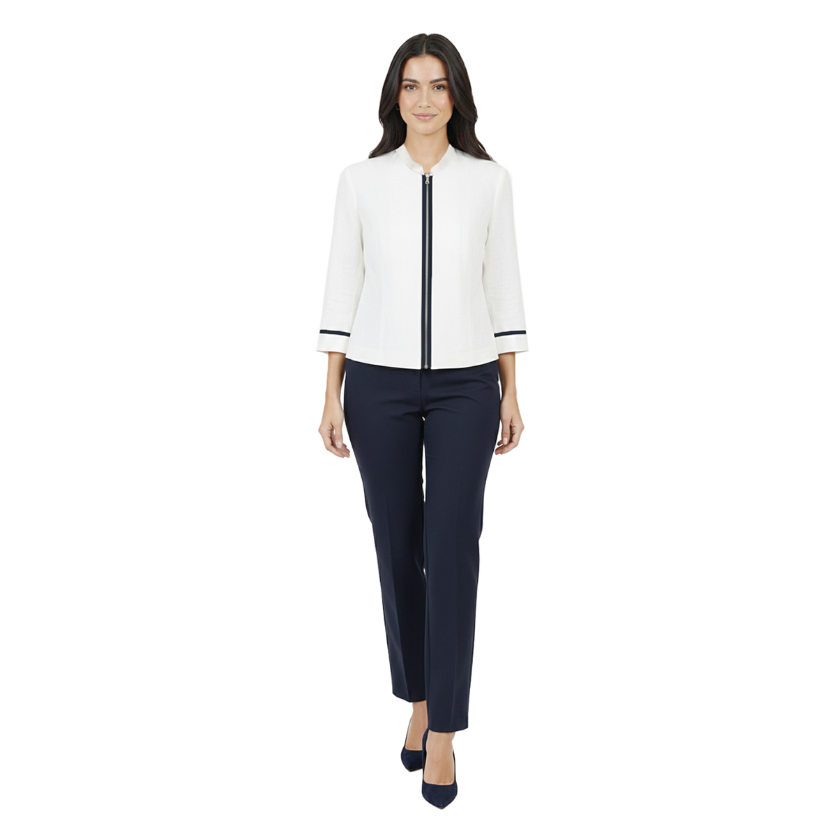 Conjunto de Liso 3 Piezas de Saco Top y Pantal&oacute;n Diva para Mujer image number null