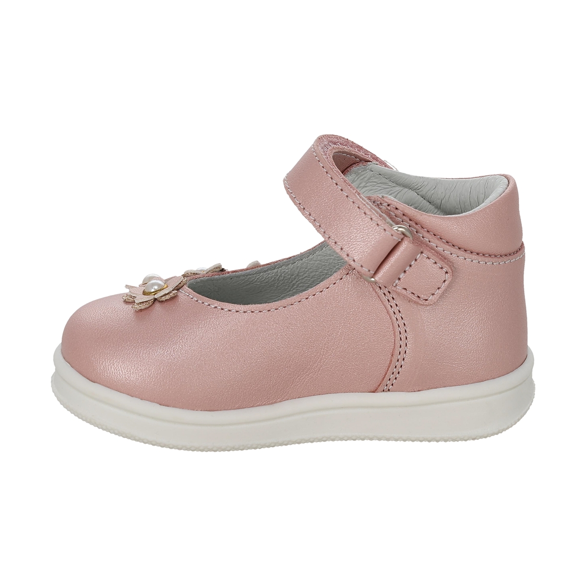 Zapato con Aplicaci&oacute;n Flores Coqueta Rosa Ajuste Velcro para Ni&ntilde;a image number null