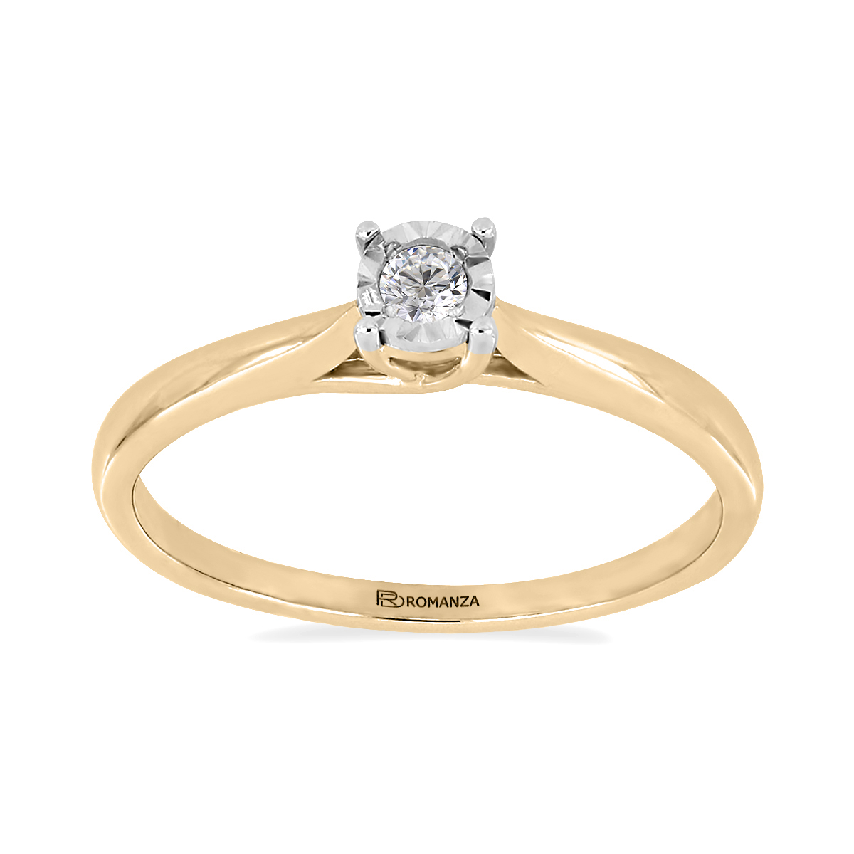 Anillo Oro Amarillo 14k y 0.06 ct Diamante Romanza image number null