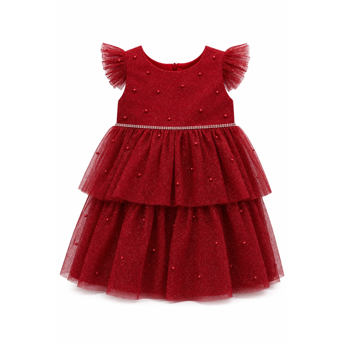 Vestido con Glitter y Perlas Pink Galery para Ni&ntilde;a image number null