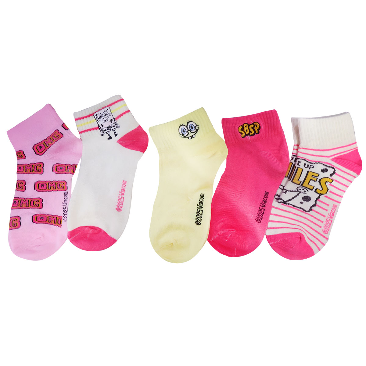 Paquete de 5 Calcetines Bob Esponja para Ni&ntilde;a image number null