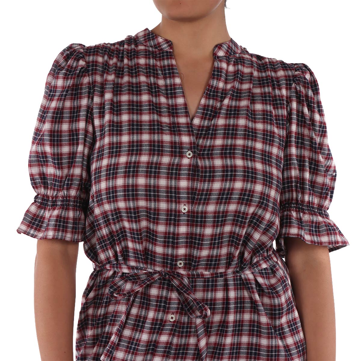Vestido Camisero a Cuadros con Cintur&oacute;n Arqueology para Mujer image number null