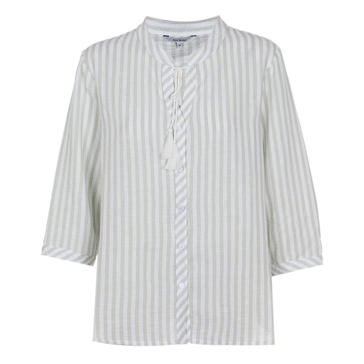 Blusa Cuello Mao Manga 3/4 Ann Miller Para Mujer Curvy image number null