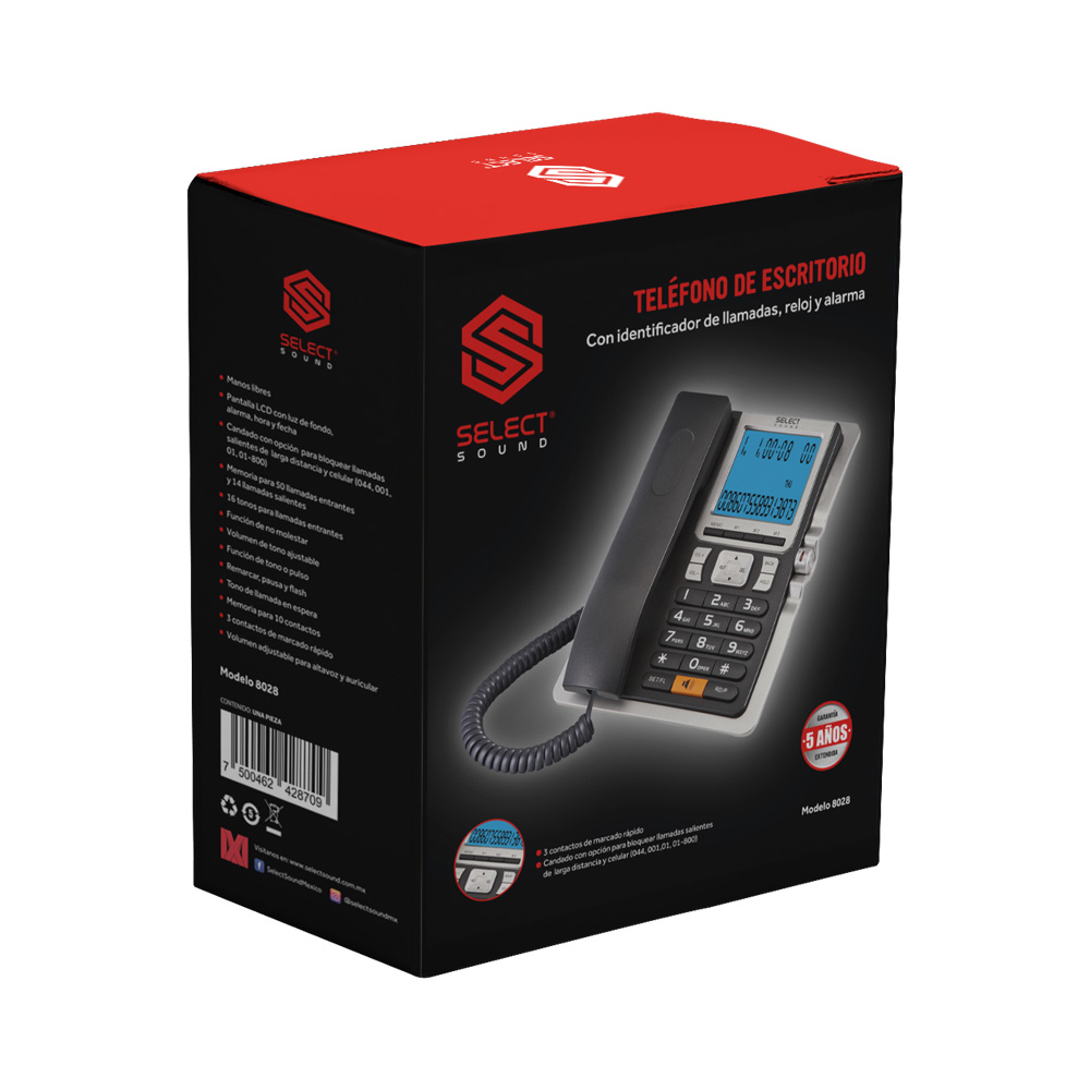 Tel&eacute;fono Al&aacute;mbrico Select Sound 8028 Negro image number null