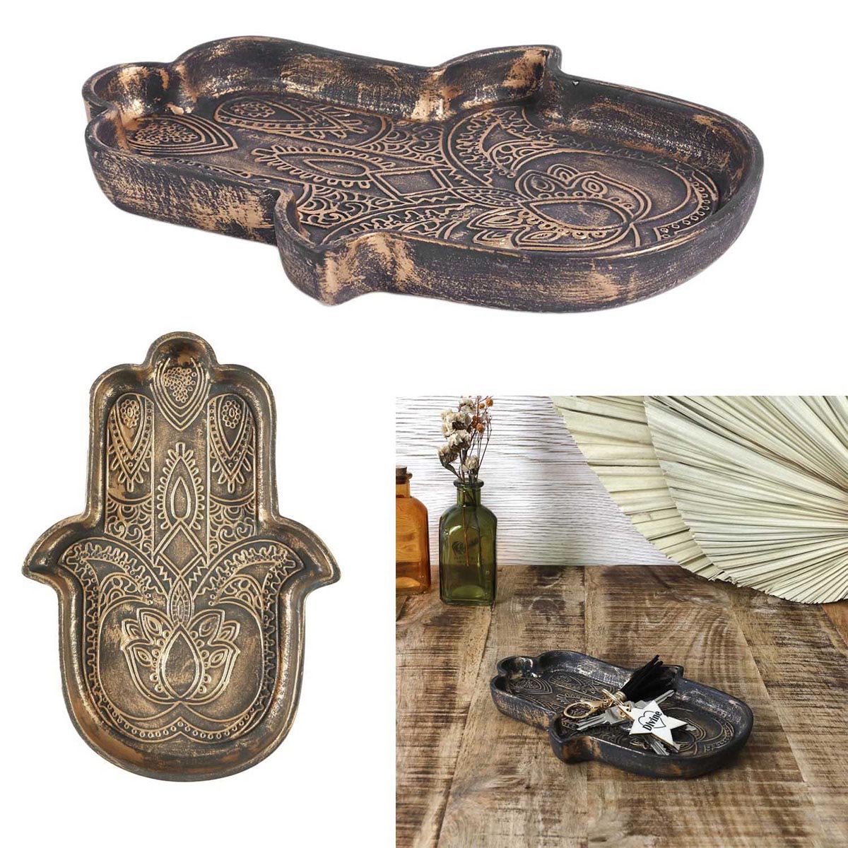 Cenicero Mano Fatma Arcilla Plata Home Deco Factory image number null