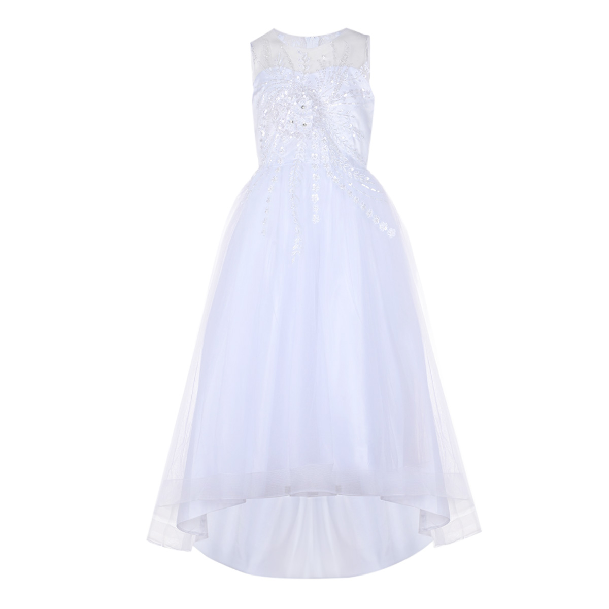 Vestido de Ceremonia Gentii Blanco con Aplicaci&oacute;n Bordado para Ni&ntilde;a image number null