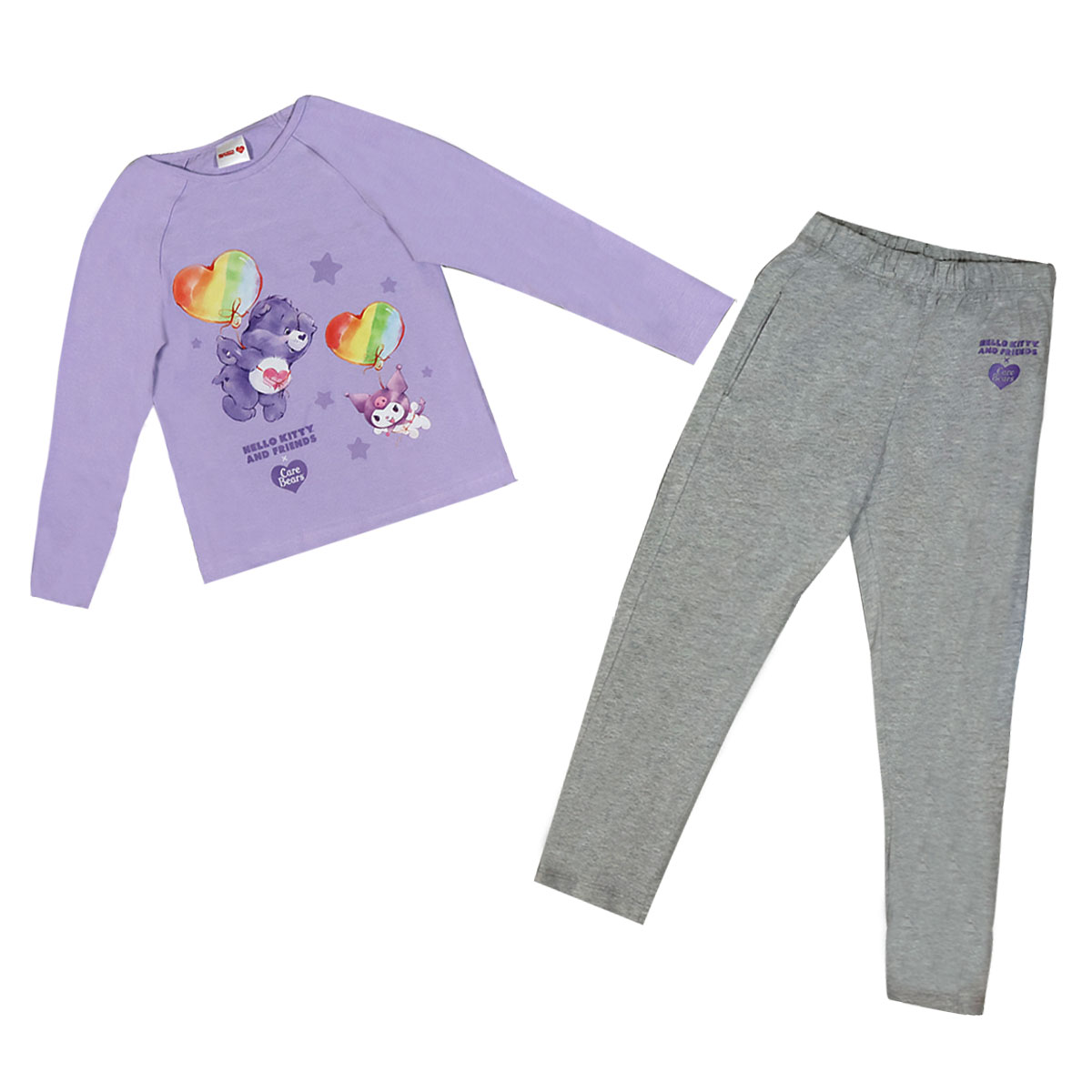 Pijama Manga Larga y Pantal&oacute;n Care Bears X Hello Kitty para Ni&ntilde;a image number null