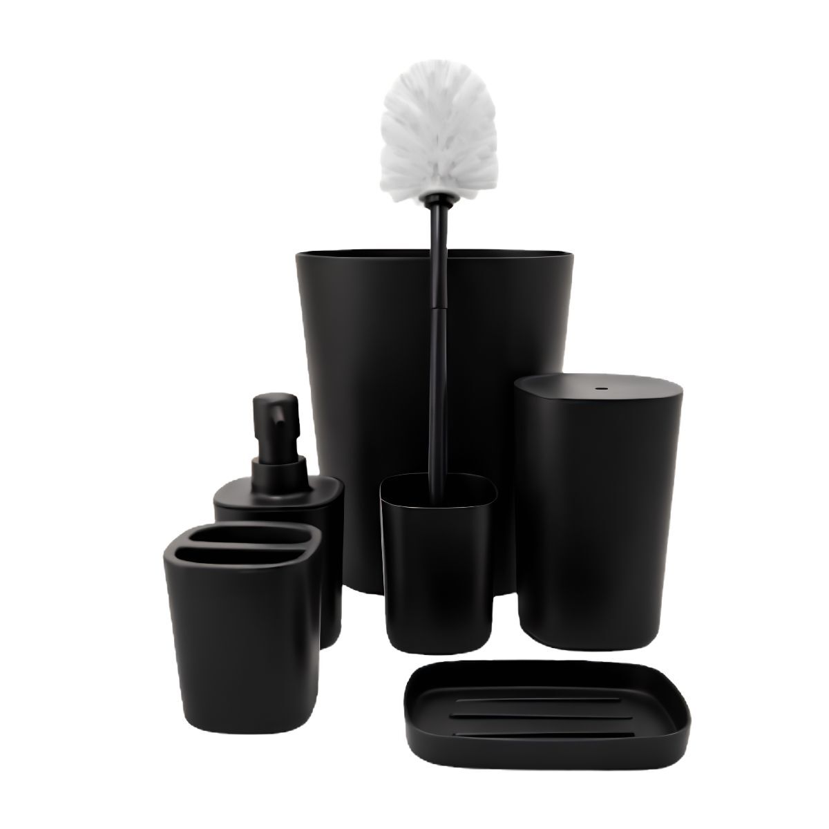 Accesorio de Ba&ntilde;o 6Pz Negro Pl&aacute;stico GOOD & GOOD image number null