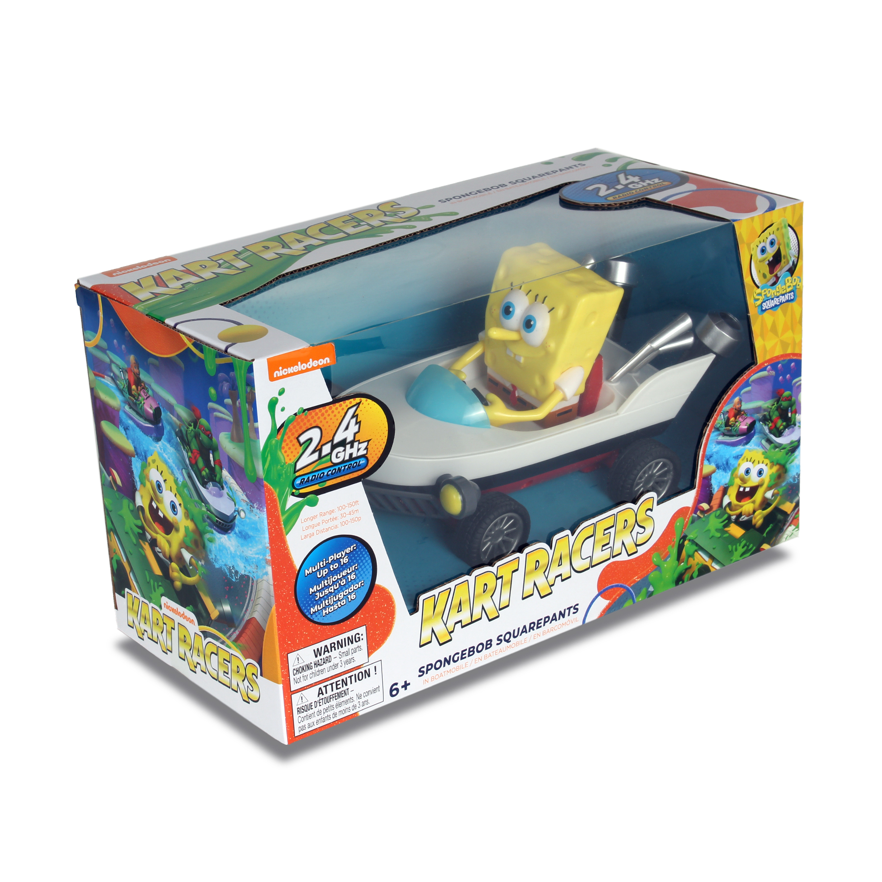 Vehiculo Radio Control Bob Esponja Bote de Carreras Luptoys image number null