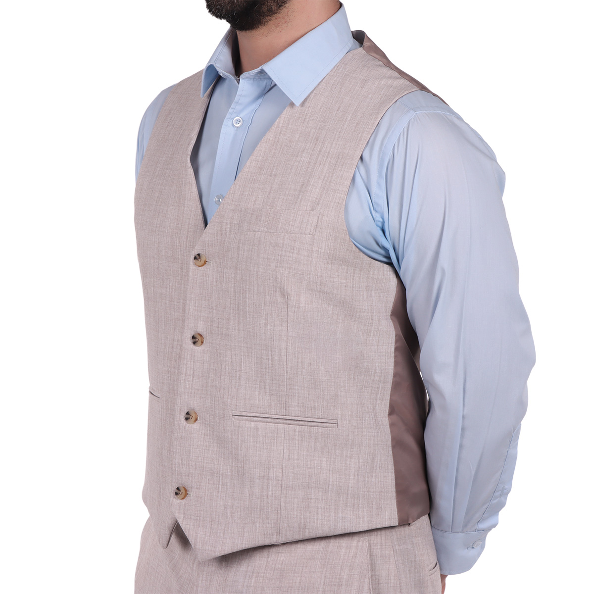 Chaleco de Vestir Gris Poli&eacute;ster Carlo Corinto para Hombre image number null