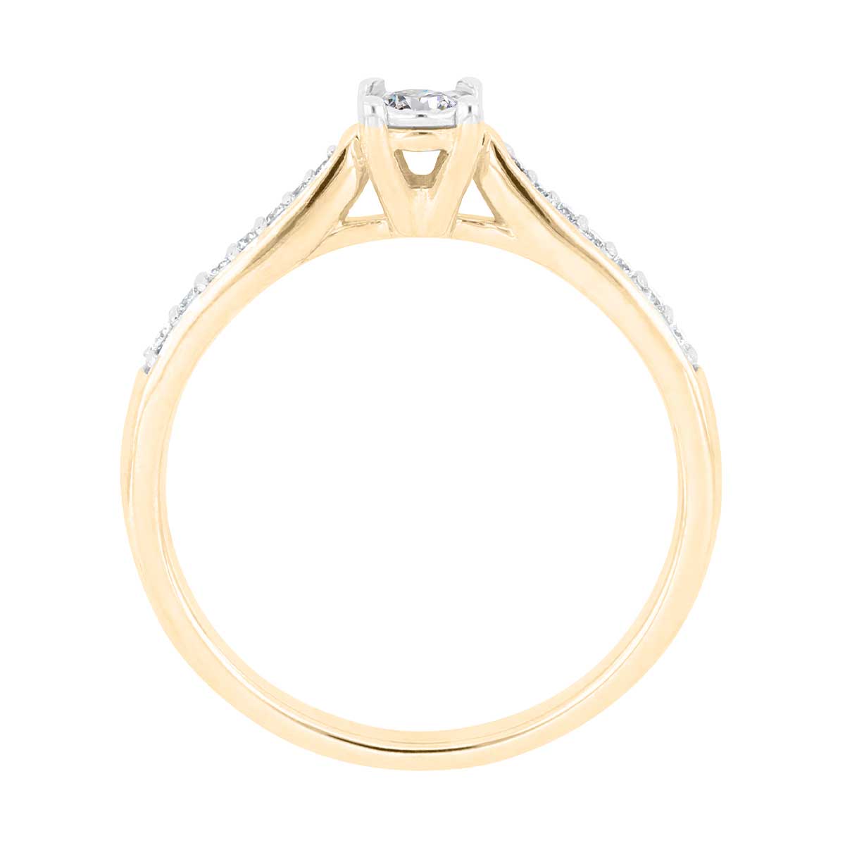 Solitario Oro Amarillo 14K y 0.16 ct Diamante Romanza image number null