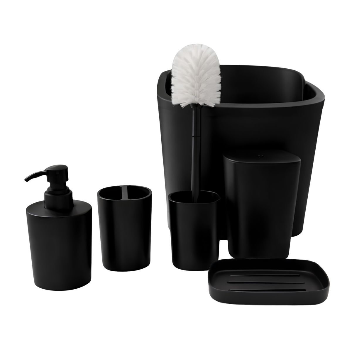 Accesorio de Ba&ntilde;o 6Pz Negro Pl&aacute;stico GOOD & GOOD image number null