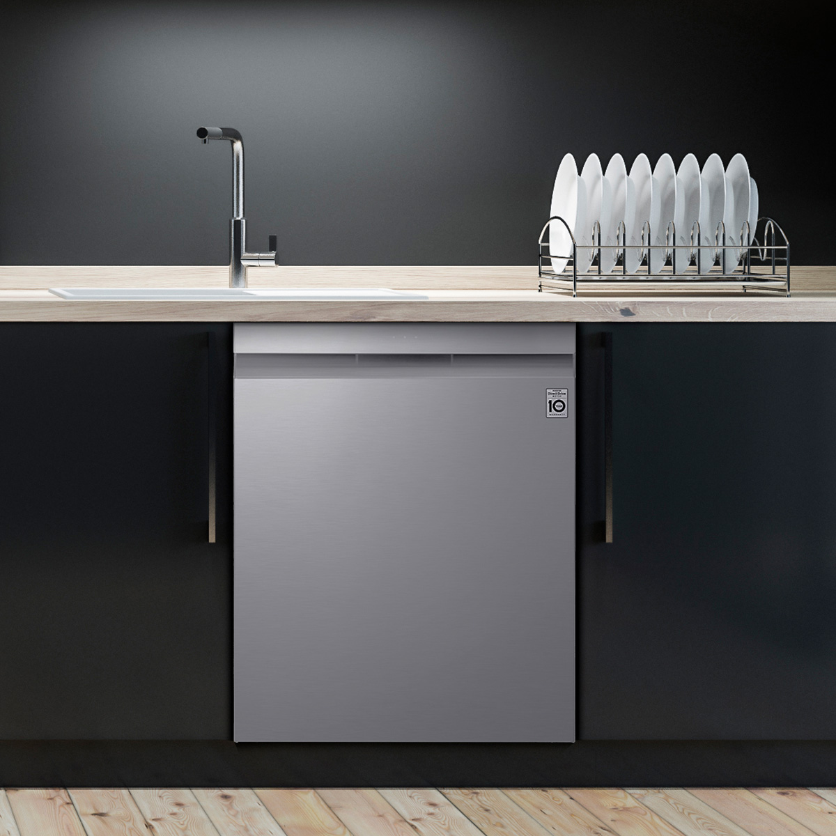 Lavavajillas LG QuadWash TrueSteam Empotre Acero Inoxidable color Negro LDP6810SS image number null