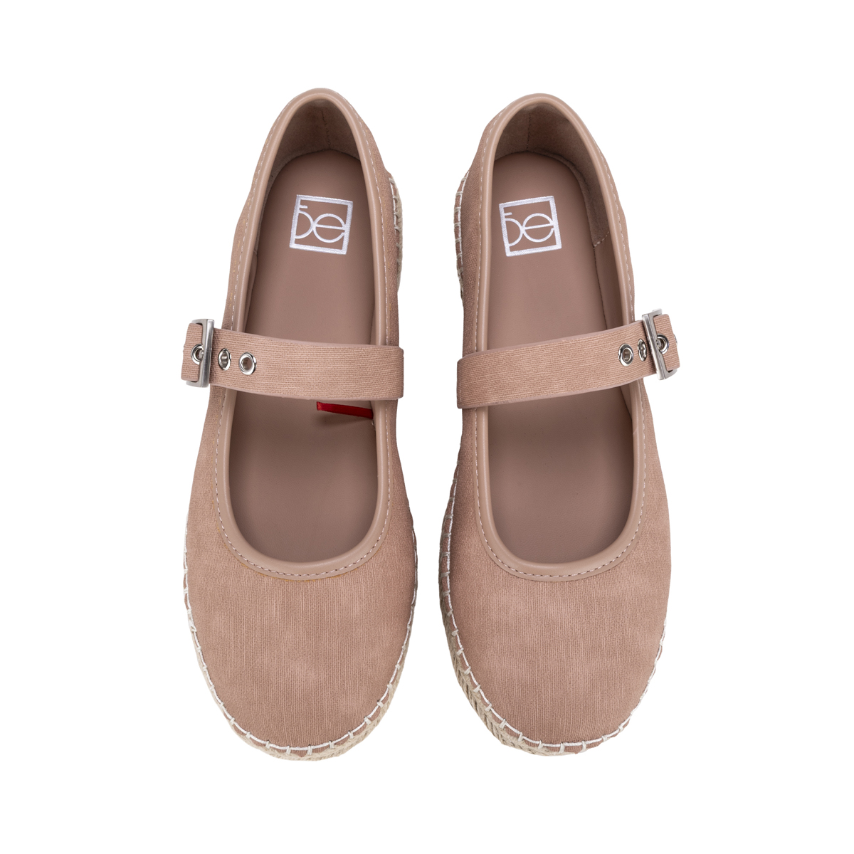 Alpargata Balerina Aplicaci&oacute;n Yute Cloe Carne con Correa para Mujer image number null