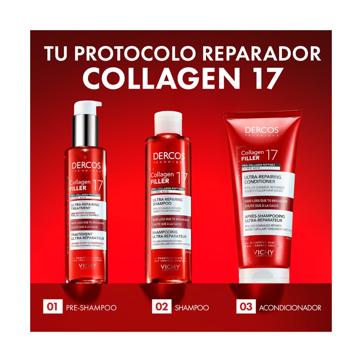 Vichy Dercos Collagen 17 Shampoo Reconstructor image number null