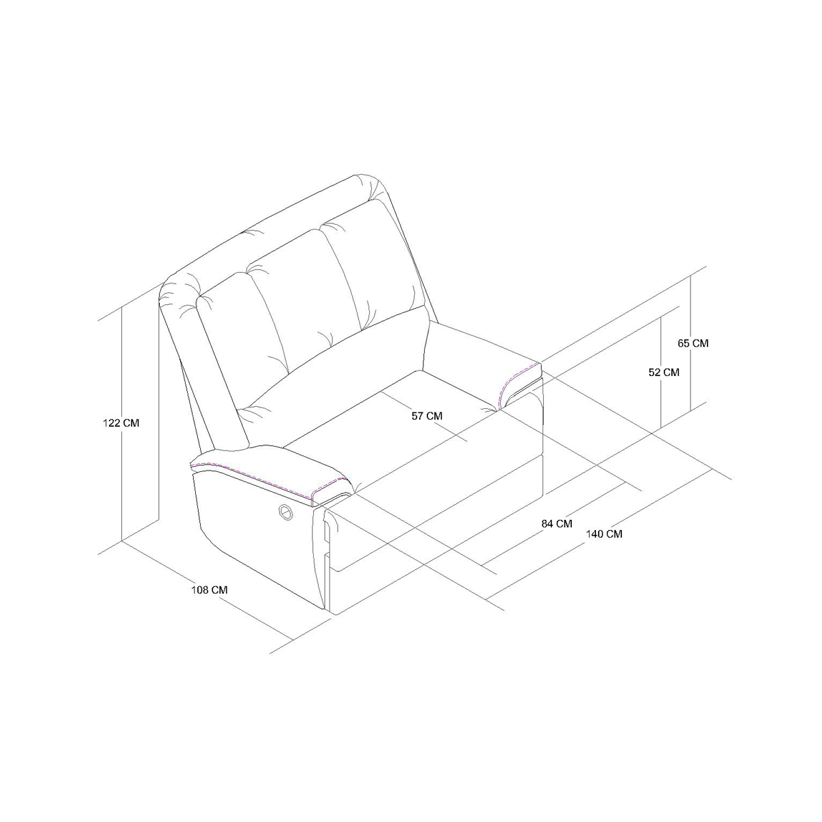 Sill&oacute;n Reclinable King El&eacute;ctrico Boal image number null