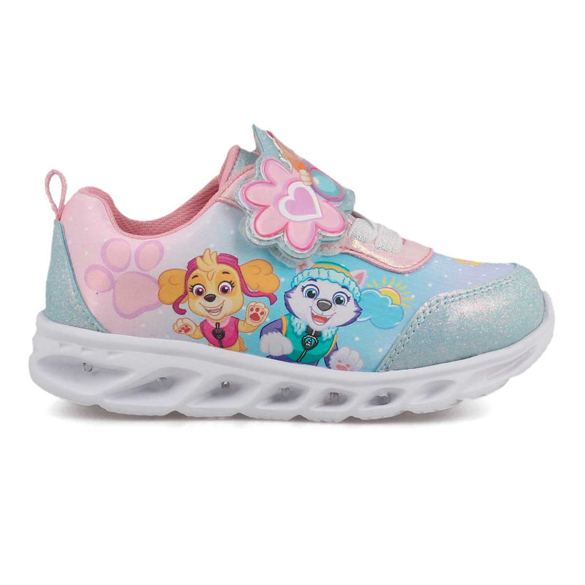 Tenis con Luces Dise&ntilde;o Personajes Paw Patrol Blanco Ajuste Velcro para Ni&ntilde;a image number null