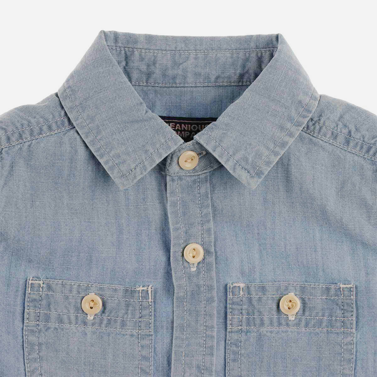 Camisa Denim Manga Corta con Bolsillos Jeanious para Ni&ntilde;o image number null