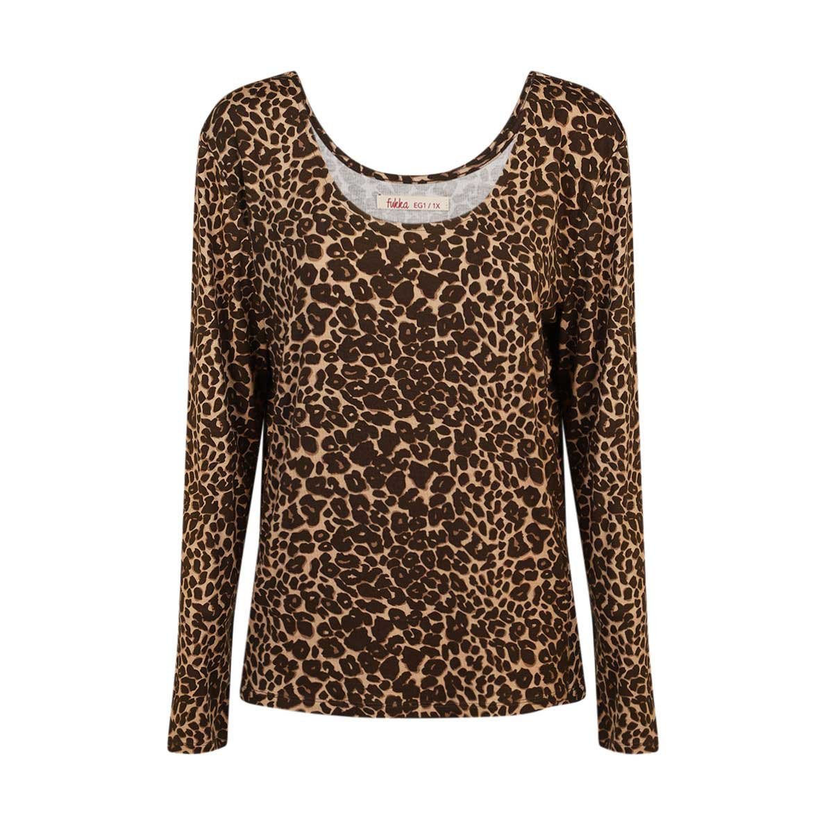 Playera Manga Larga Animal Print Fukka Para Mujer Curvy image number null