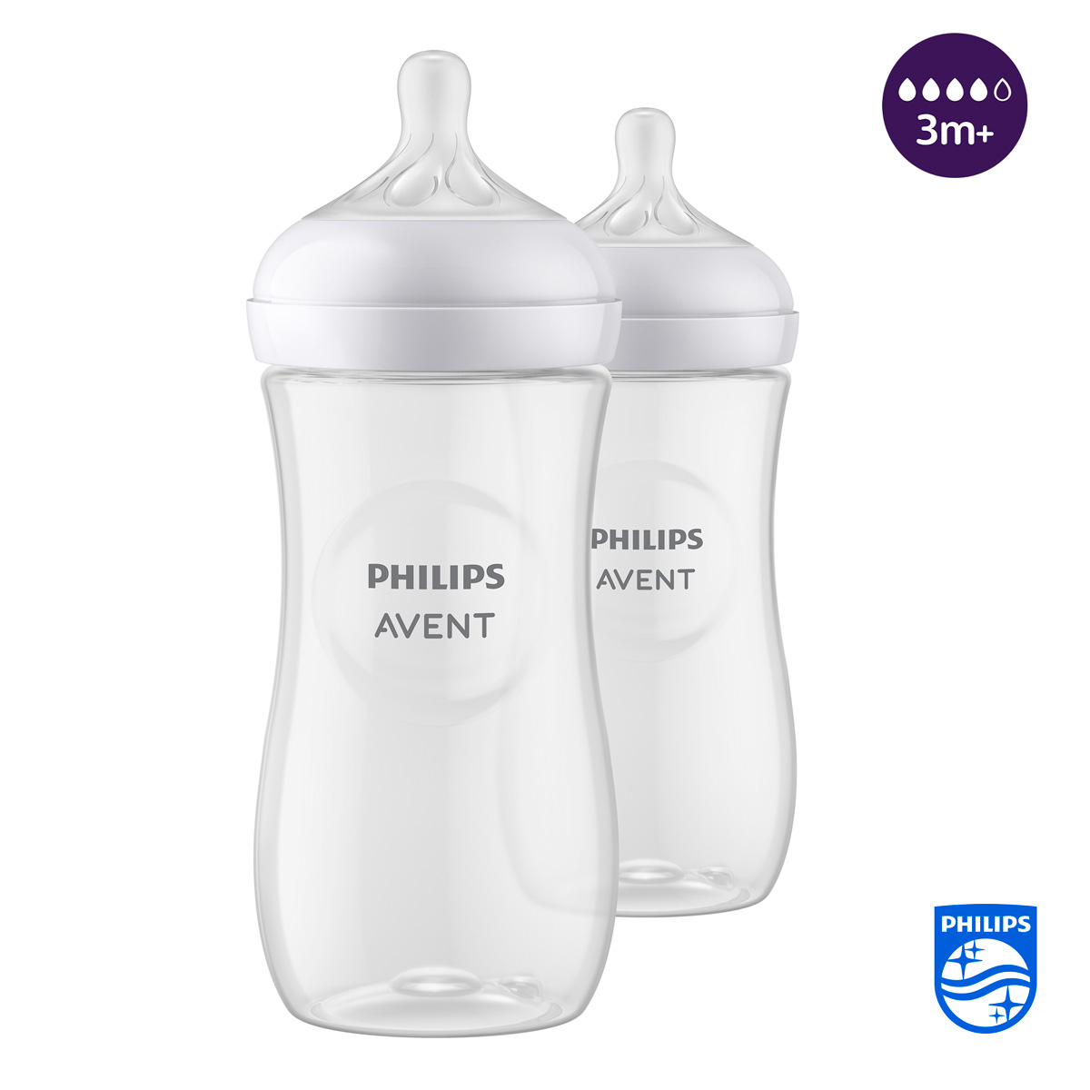 Set Biber&oacute;n Avent Natural Response 11oz/330ml 3m image number null