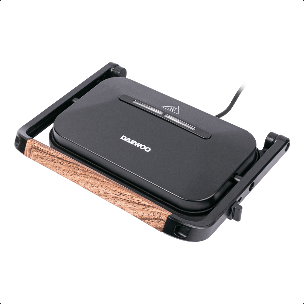 PARRILLA PANINI GRILL DAEWOO ANTIADHERENTE ACABADO DE MADERA DHG-2675 image number null