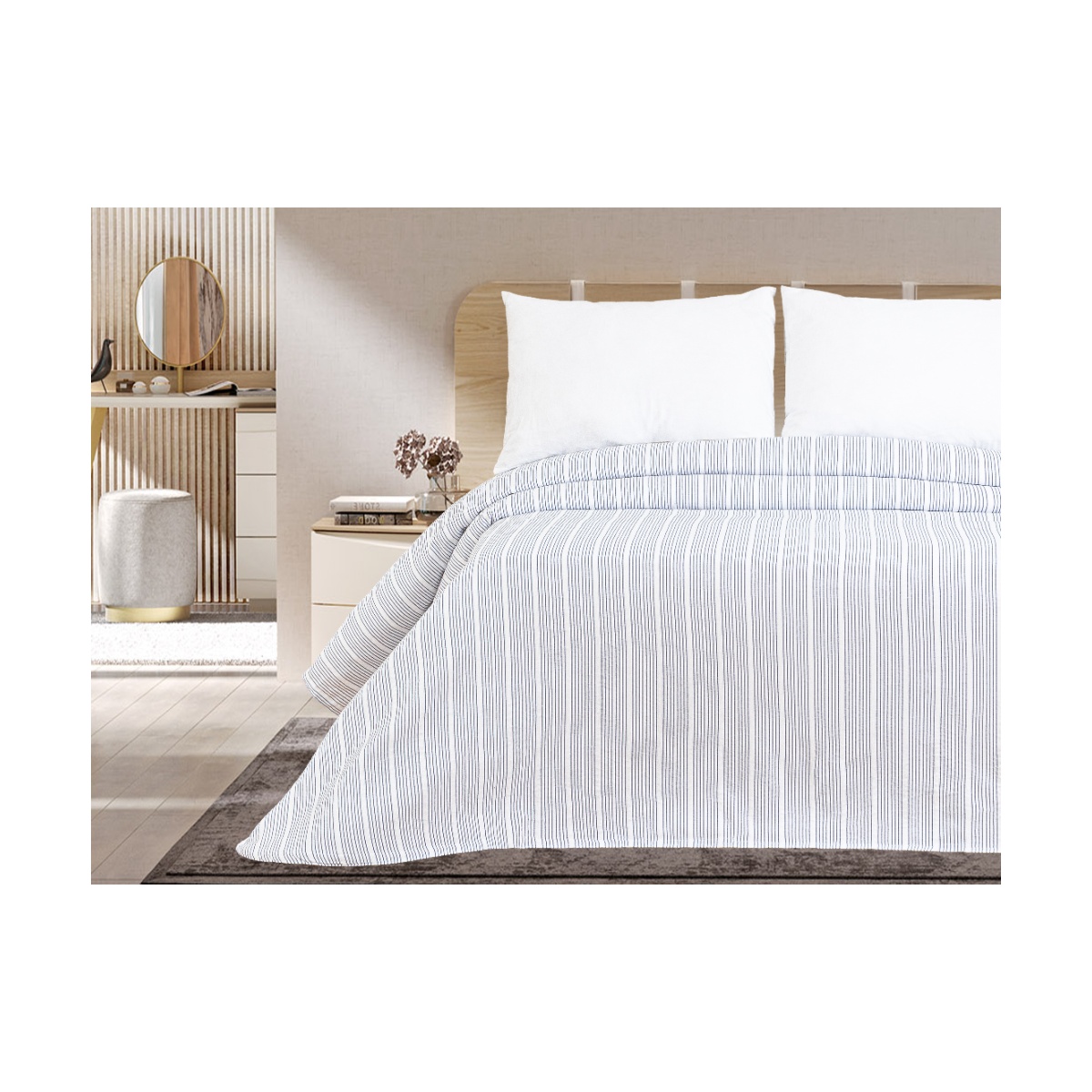 Colcha Individual Grec25 Azul Jacquard Home Nature image number null