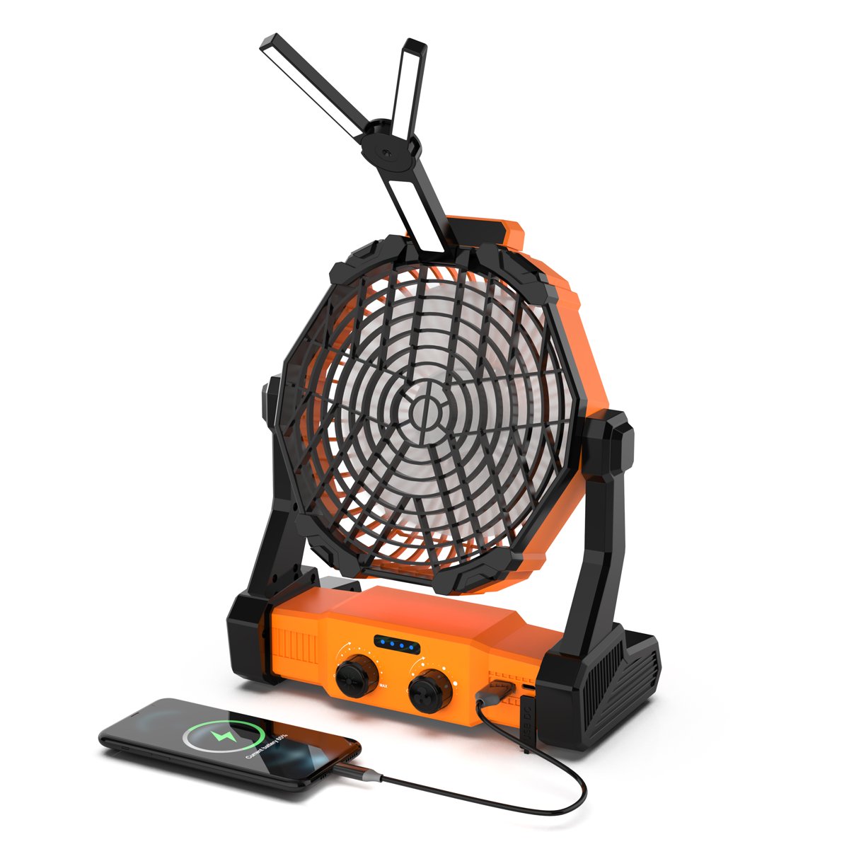 Ventilador Multifuncional con Lampara Recargable image number null