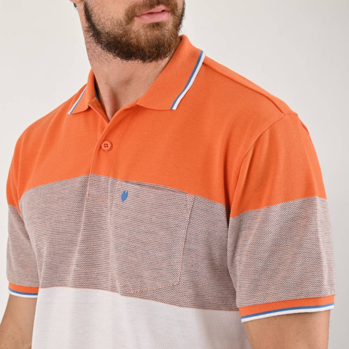 Playera Polo Rayas Yale Manga Corta para Hombre Plus image number null