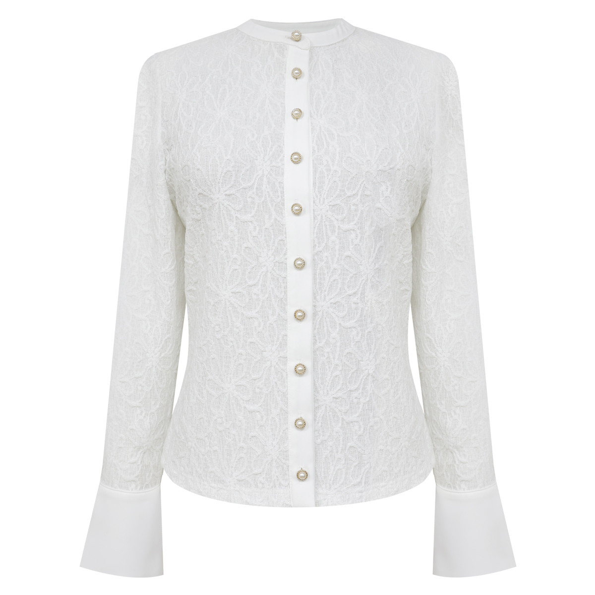 Su&eacute;ter de jacquard floral con botones de perla para Mujer BASEL image number null