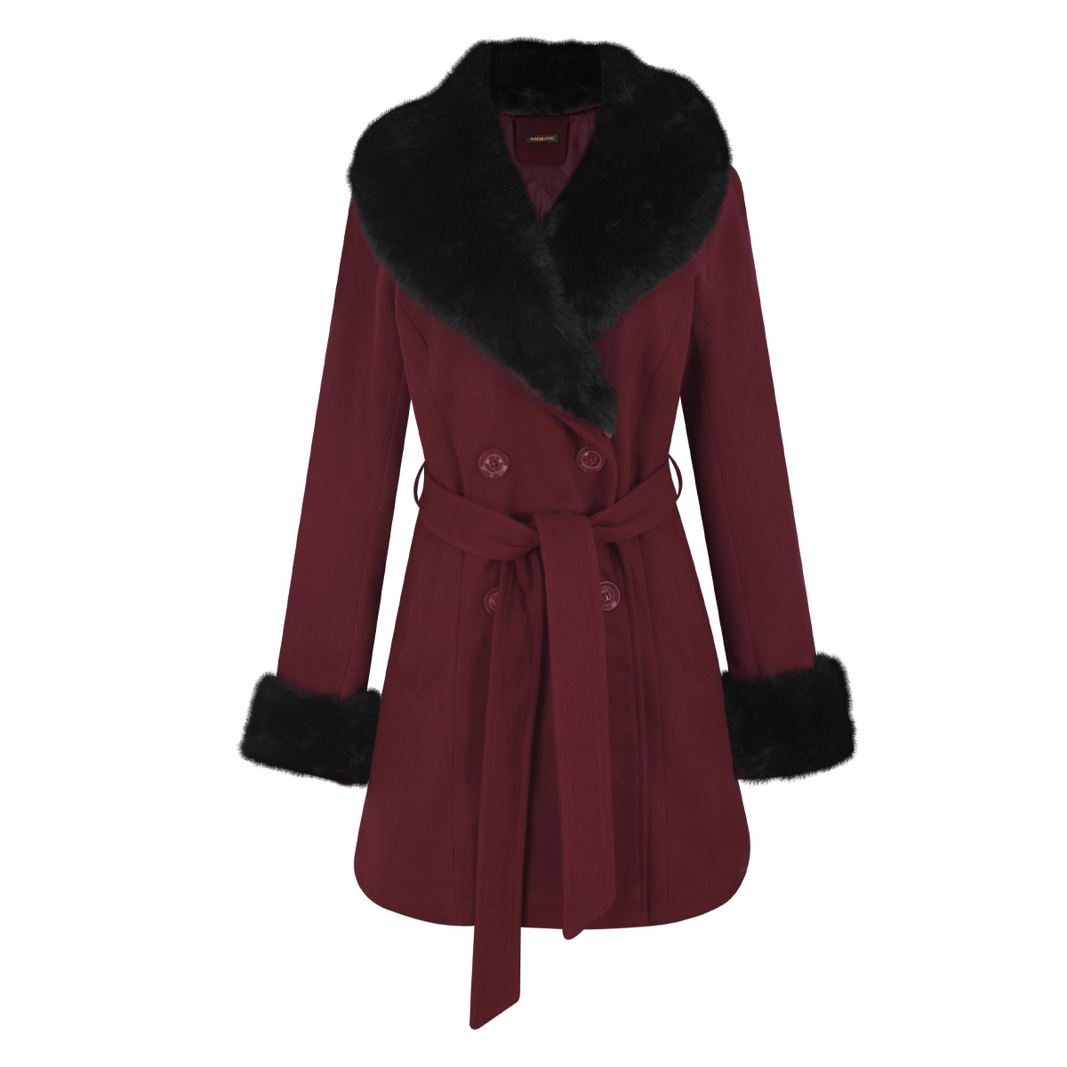 Abrigo con peluche en cuello y pu&ntilde;os para Mujer Junior #4ME&4YOU image number null