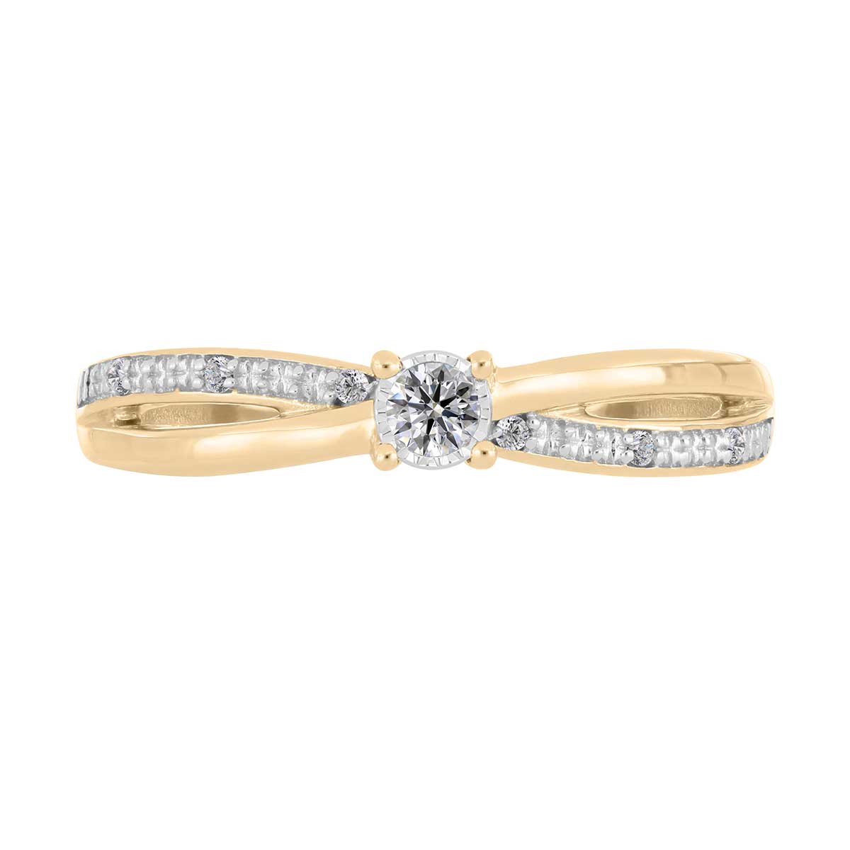 Solitario Oro Amarillo 14K y 0.10 ct Diamante Romanza image number null