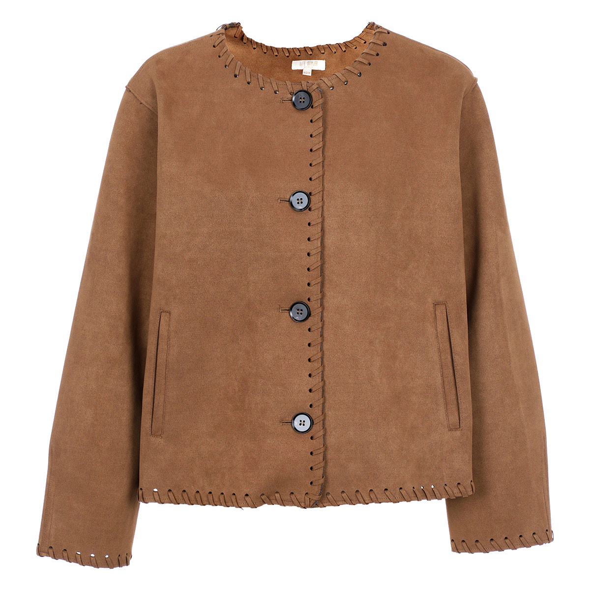 Saco Suede Con Botones Life Styler Para Mujer Curvy image number null