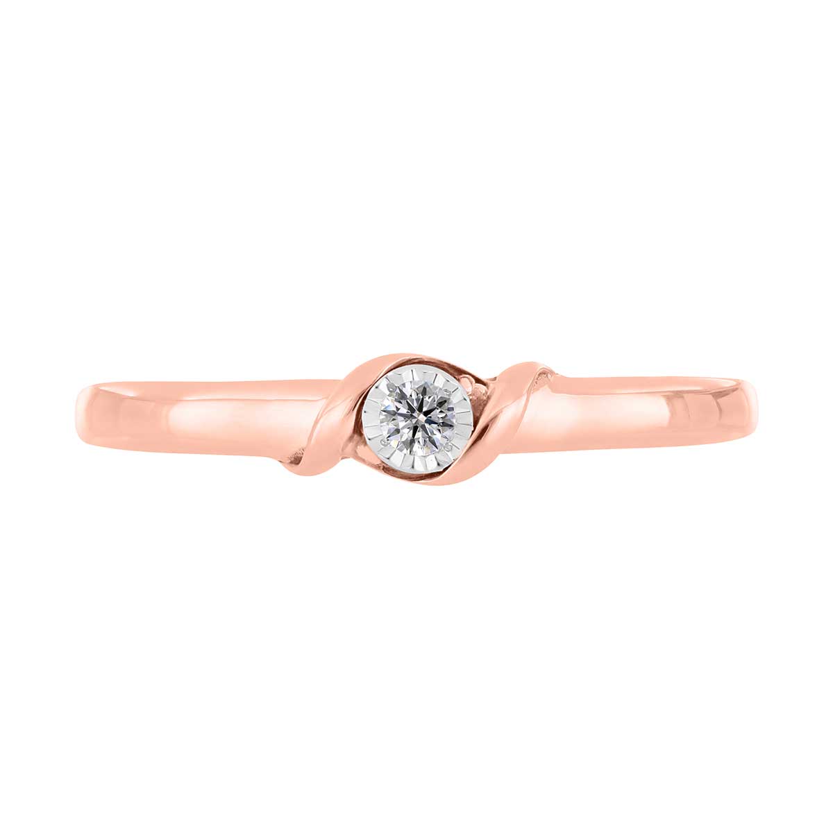 Solitario Oro Rosa 14K y 0.03 ct Diamante Romanza image number null