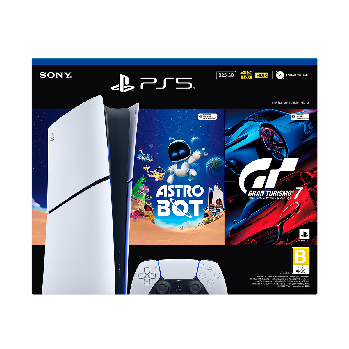 Kit Consola PlayStation&reg;5 Ed digital de 825GB: ASTROBOT y GranTurismo 7 image number null
