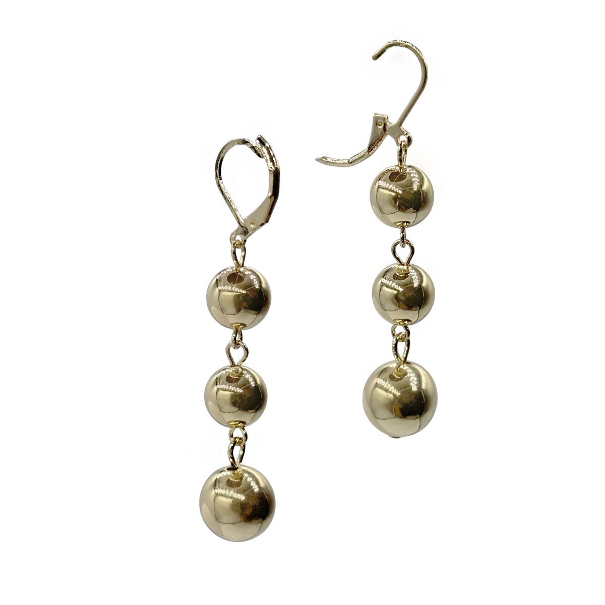 Aretes Bolas Lisas Dorado Aktuales Para Mujer image number null