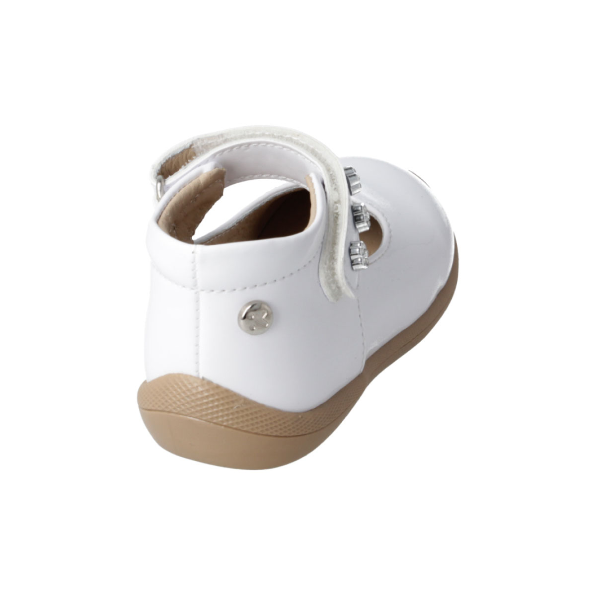Zapato en Charol Karsten Blanco con Aplicaci&oacute;n y Ajuste Velcro para Ni&ntilde;a image number null