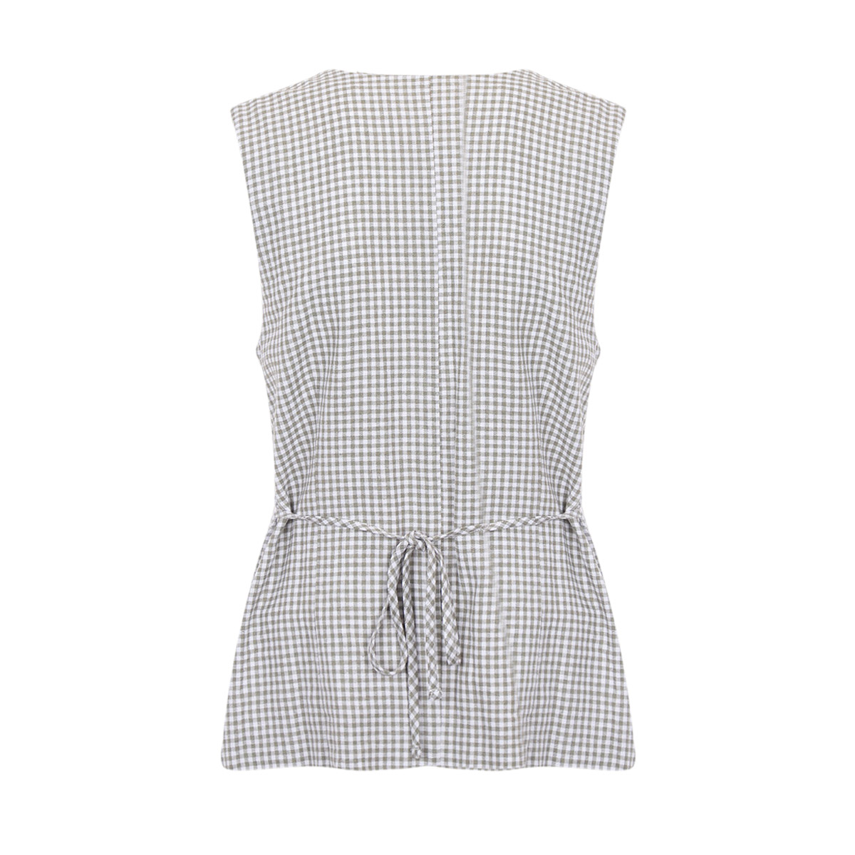 Chaleco Asimetrico Gingham Jeanious Para Mujer Junior image number null