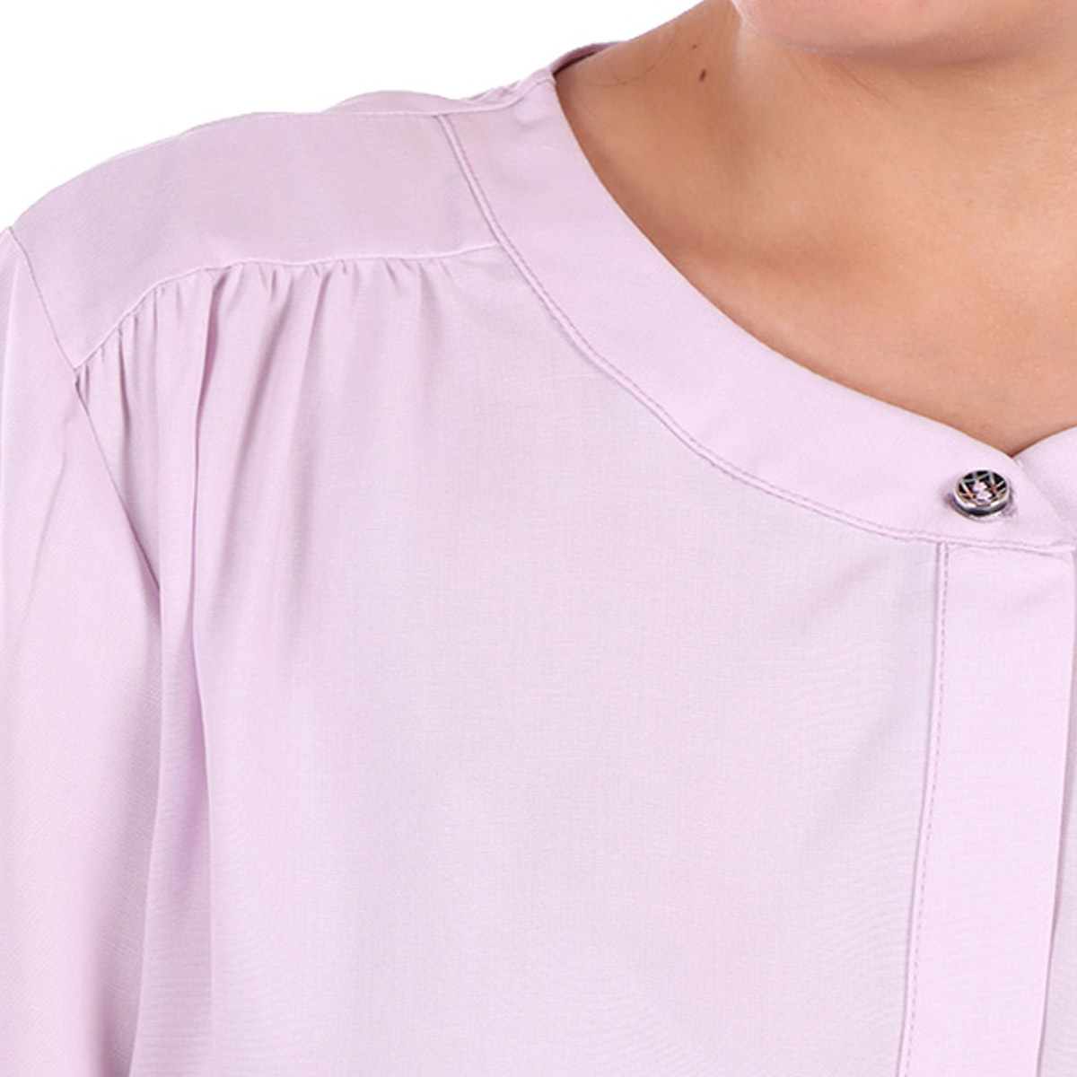 Blusa Manga Tres Cuartos Cuello Mao Alan Austin para Mujer image number null