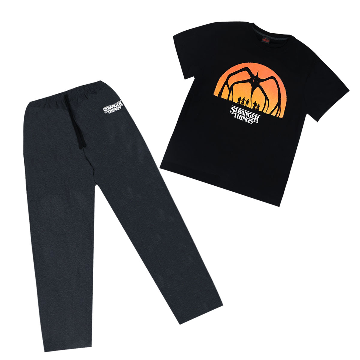 Pijama de Playera Manga Corta y Pantal&oacute;n con Dise&ntilde;o Stranger Things para Hombre image number null