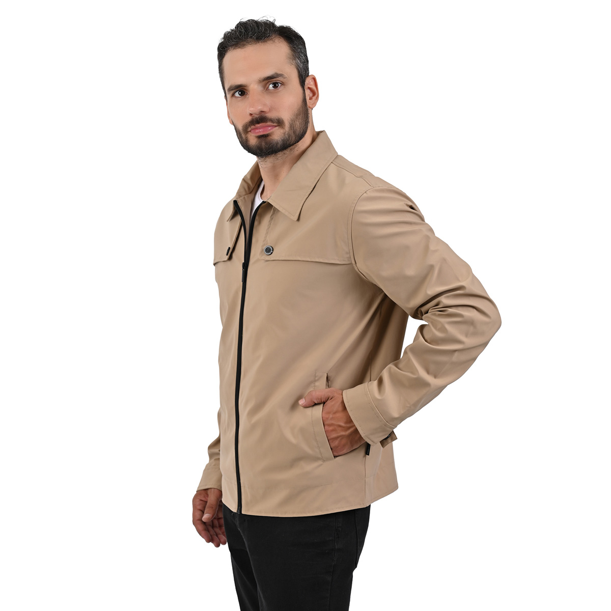 Chamarra Regular Fit Perry Ellis con Bolsillo Interno para Hombre image number null