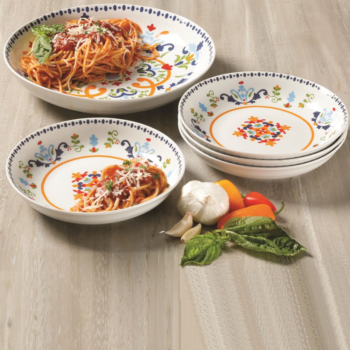 Set 5Pz Tazones Flor Ceramica Gibson Home image number null