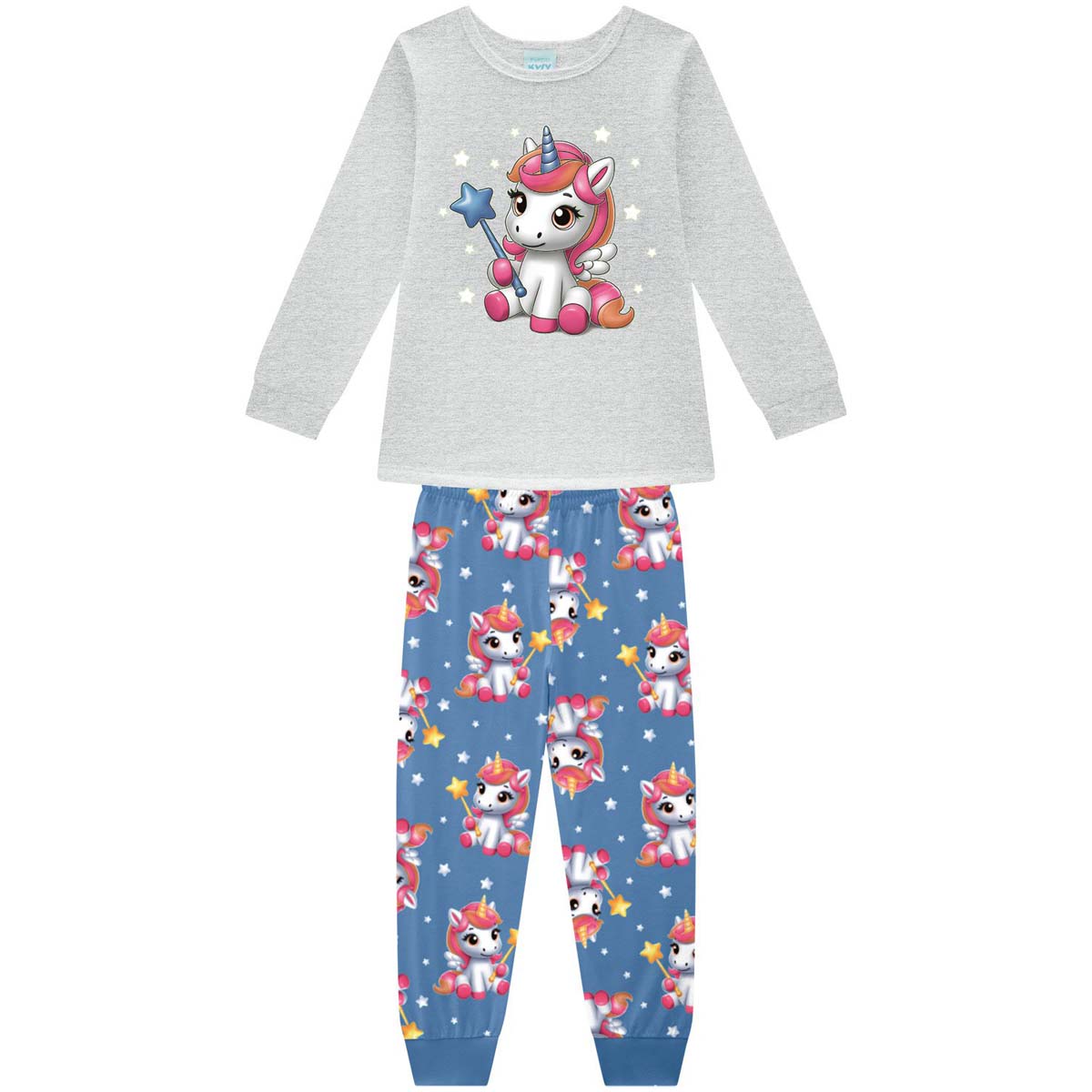 Pijama Manga Larga Kyly Dise&ntilde;o Unicornio para Beb&eacute; Ni&ntilde;a image number null