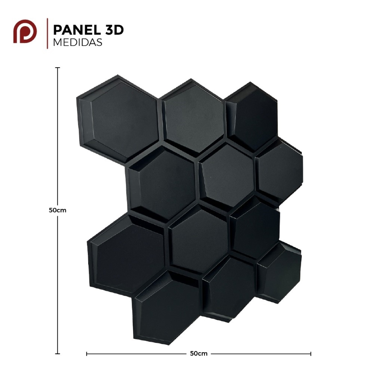Panel decorativo 3D Miel Negro 50x50cm Deco PVC image number null