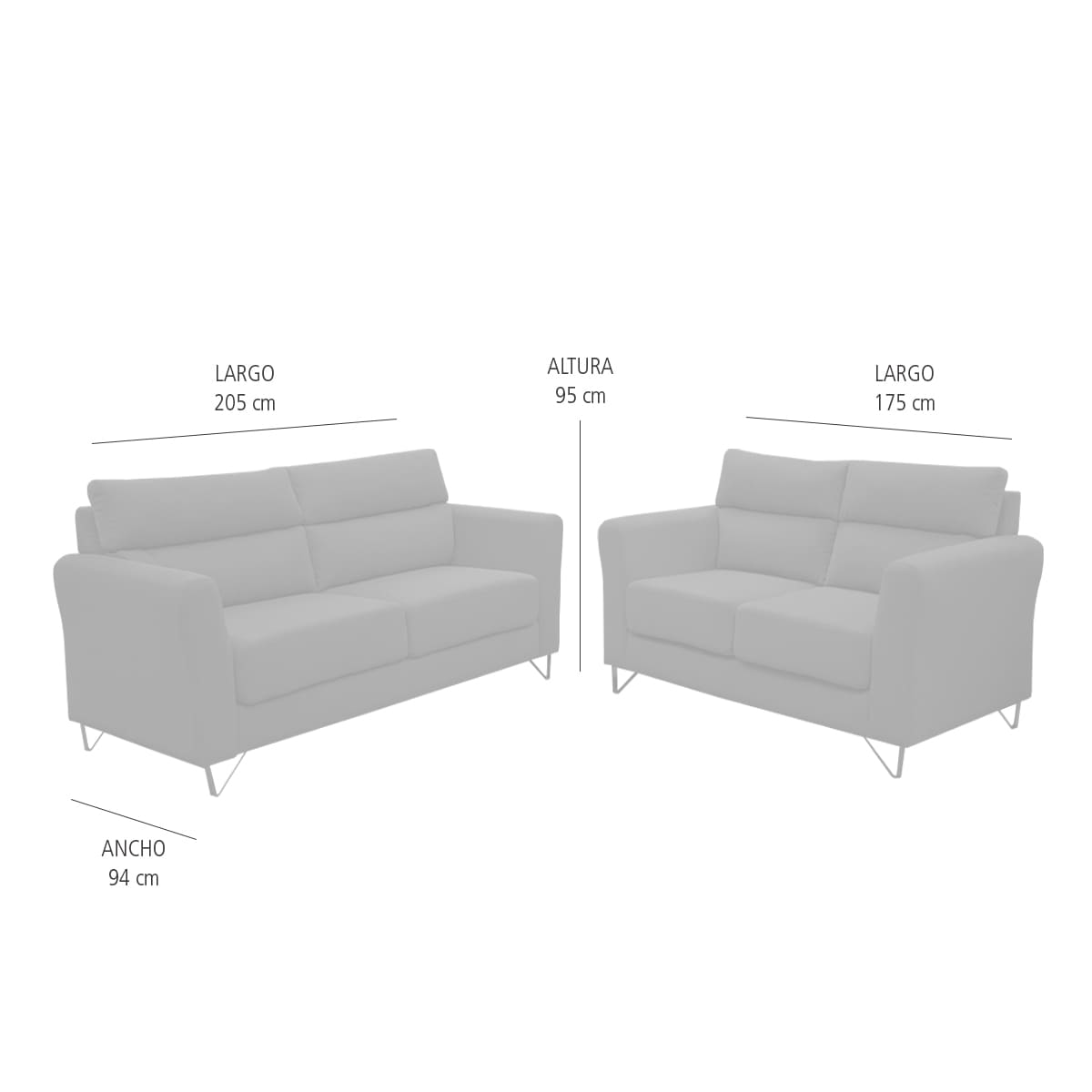 Sala Emma 3-2 S&oacute;fa y Love Seat DIVANO image number null