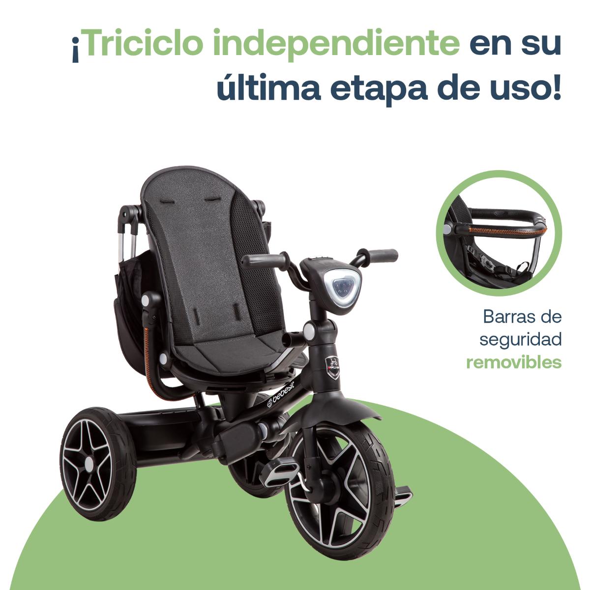 Triciclo Bebesit Tipo Carriola Explorer LX con Asiento Giratorio 360&deg; image number null