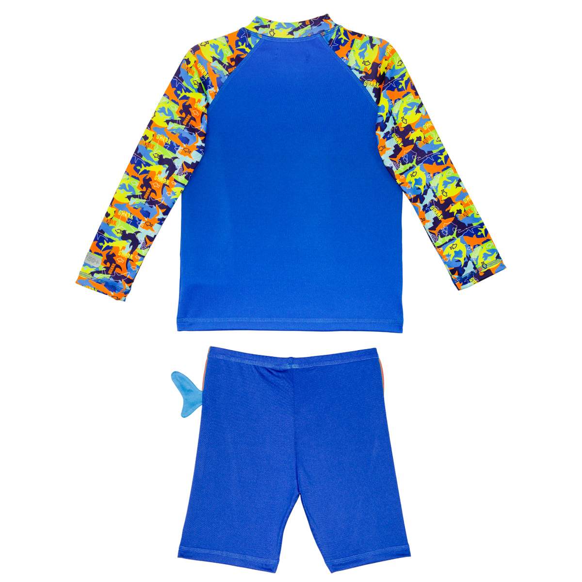 Traje de Ba&ntilde;o de Short y Playera Manga Larga Dise&ntilde;o Aleta Tibur&oacute;n Skysoul Azul Combinado para Ni&ntilde;o image number null
